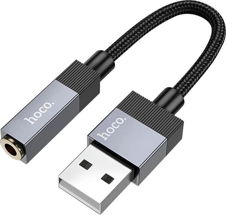 Hoco Cable Adapter AUX USB A (male) to Jack 3,5 mm (female) UPA32D black (Headset adapter)