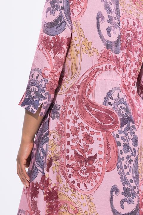 Produktbild Ulla Popken Kleid, A-Linie, Kelchkragen, V-Ausschnitt, 3/4-Arm (42, 44)