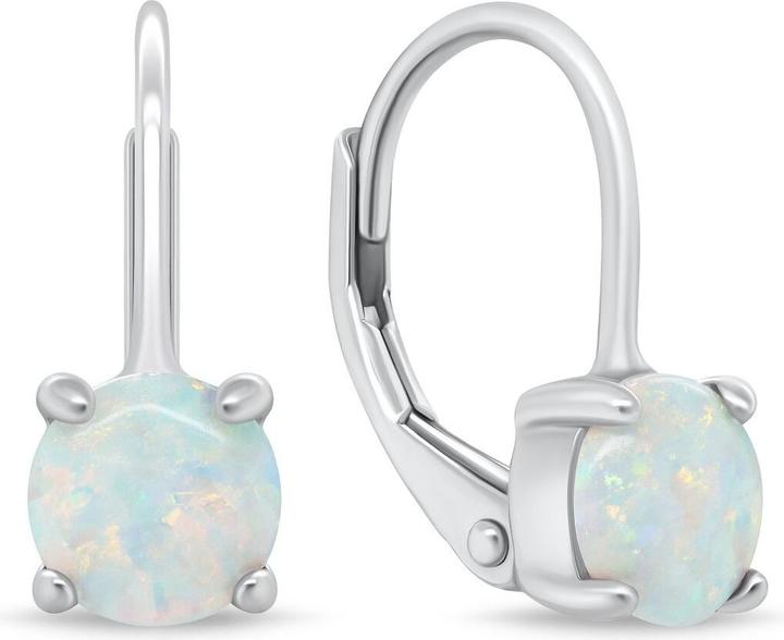 Actual product image Brilio Silver - Silver earrings with synthetic opals EA935W (Synthetic opals)