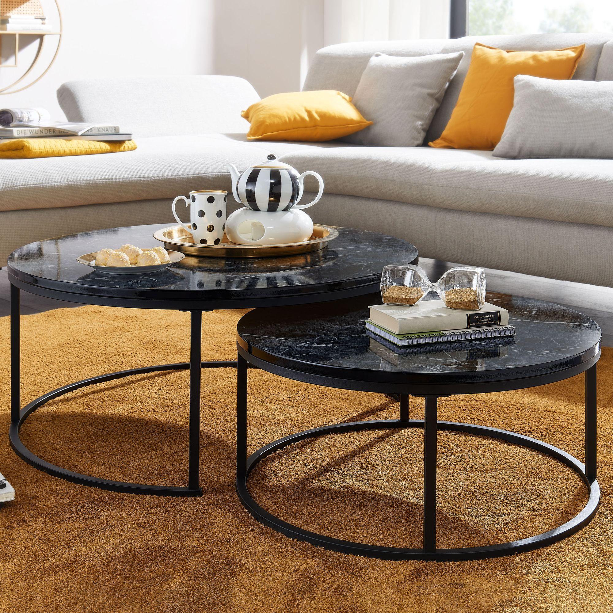 Thumbnail - FineBuy, Couchtisch + Beistelltisch, Pia (80 x 80 x 36 cm)