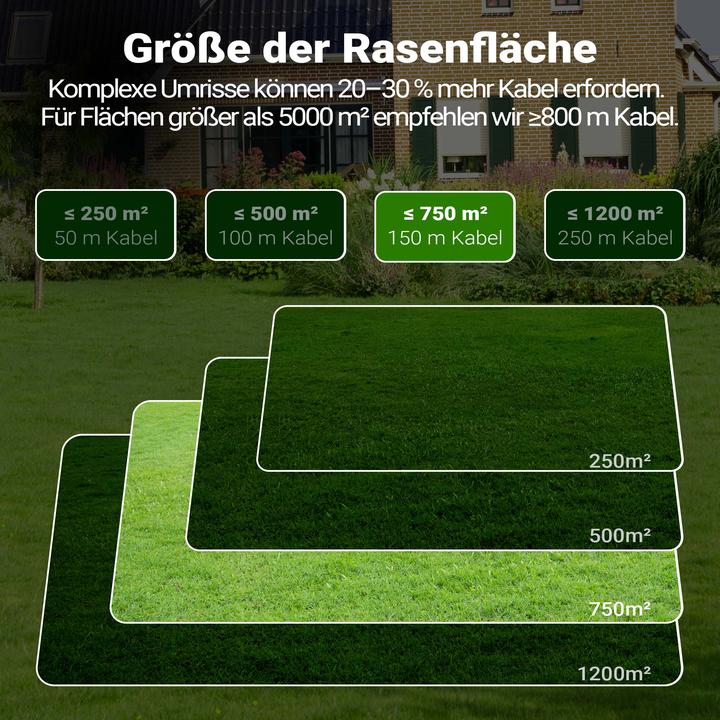 Produktbild Wiltec 150m Begrenzungskabel Mähroboter Rasenmäher Kupferdraht verzinnt Gras (Mähroboter, Mähroboter Installation)