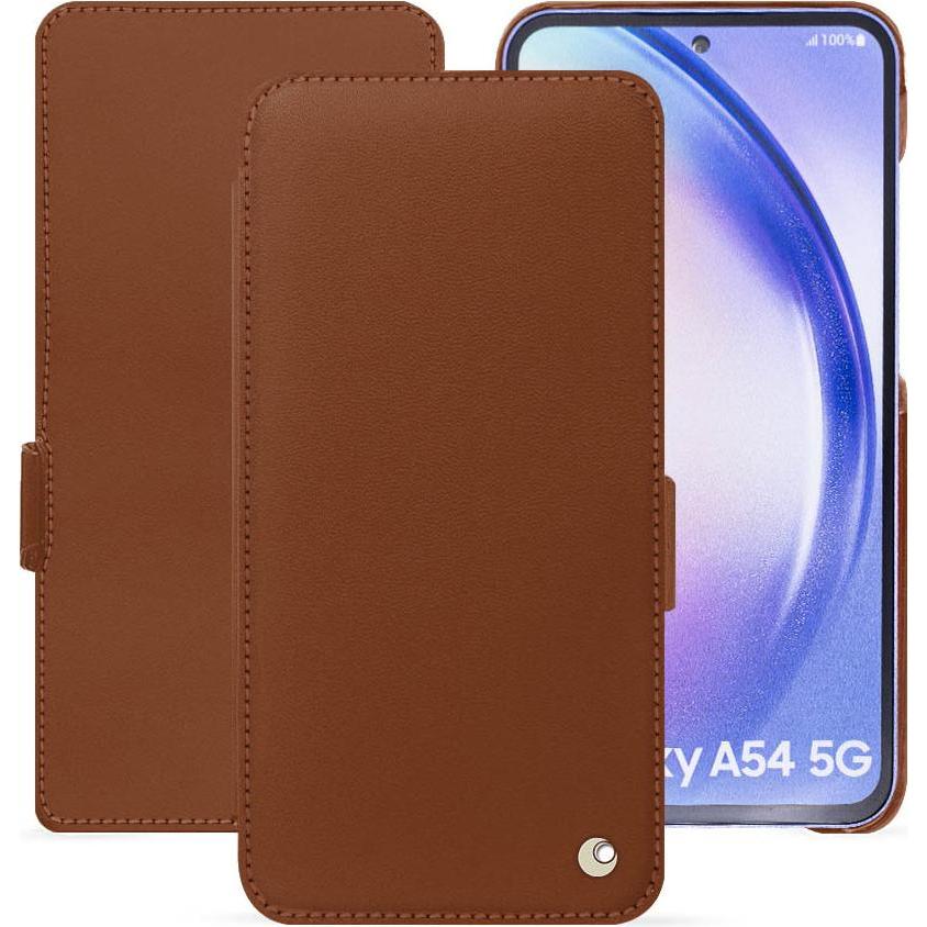 Noreve Lederschutzhülle horizontal (Samsung Galaxy A54 5G), Smartphone Hülle, Braun