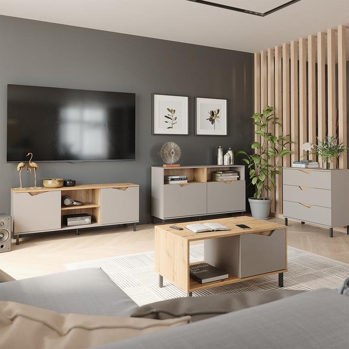 Produktbild Vicco Couchtisch Marelle, Greige/Artisan, 90 x 50 cm mit 1 Tür