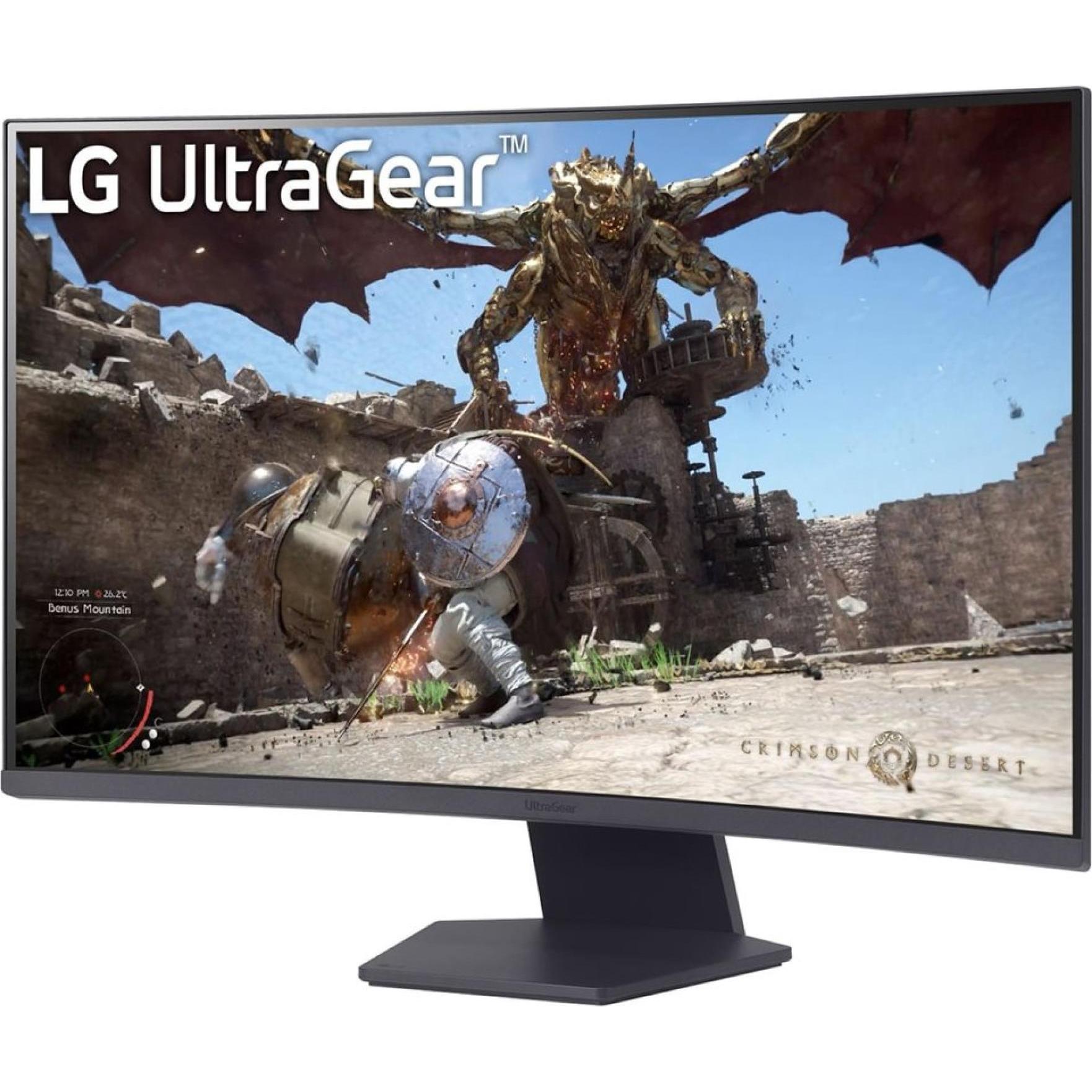 LG UltraGear 32GS60QC-B (2560 x 1440 Pixel, 31.50"), Monitor, Schwarz