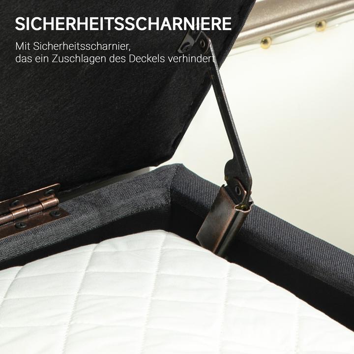 Produktbild Homcom Sitzbank Polyester, Kautschukholz Dunkelgrau (39 cm)
