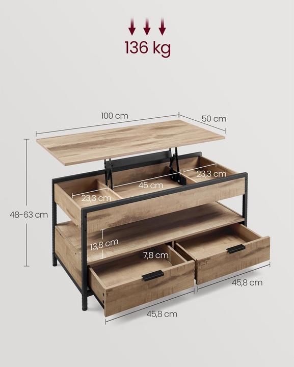 Actual product image Vasagle Olivia (100 x 50 x 63 cm)