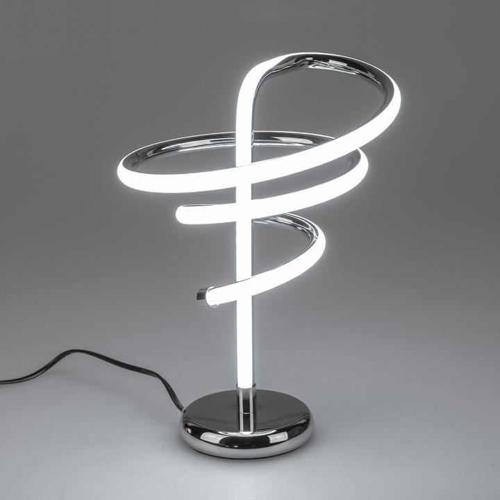 Actual product image Formano LED metal table lamp spiral silver