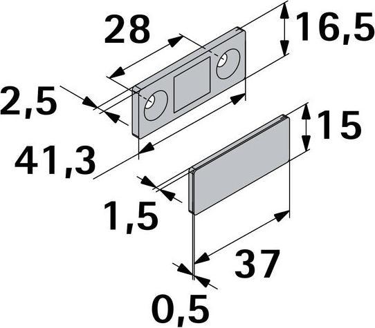 Actual product image Hettich Aufschraub-Magnet 42 x 16 mm