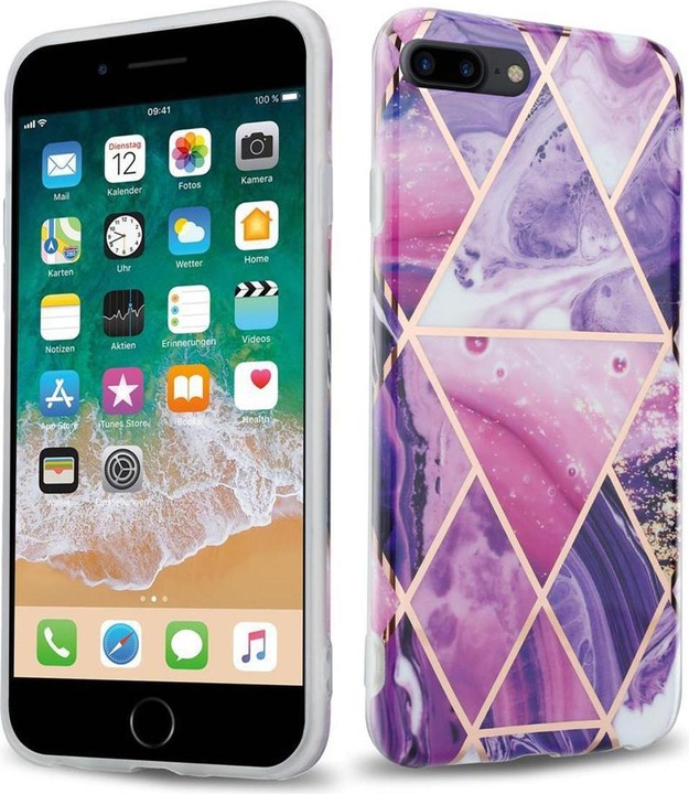 Produktbild Cadorabo IMD TPU Bunter Marmor Cover (Apple iPhone 7 Plus, Apple iPhone 7s Plus, Apple iPhone 8 Plus)