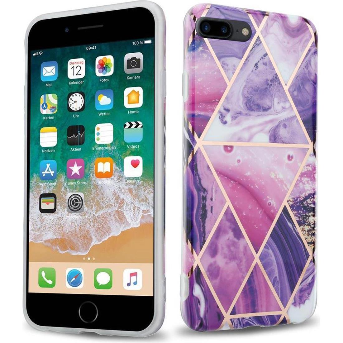 Thumbnail - Cadorabo IMD TPU Bunter Marmor Cover (Apple iPhone 7 Plus), Smartphone Hülle, Violett