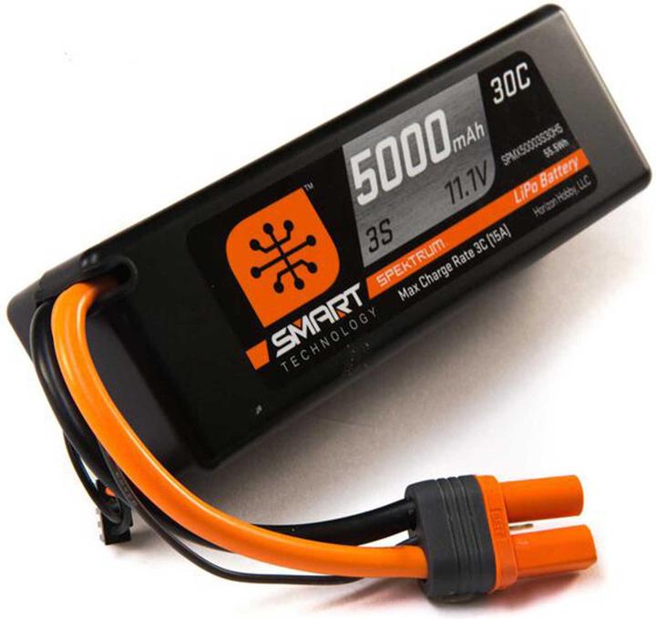 Spektrum LiPo Akku 5000mah 3S 11.1V Smart LiPo 30C, Hardcase, iC5 (11.10 V, 5000 mAh)