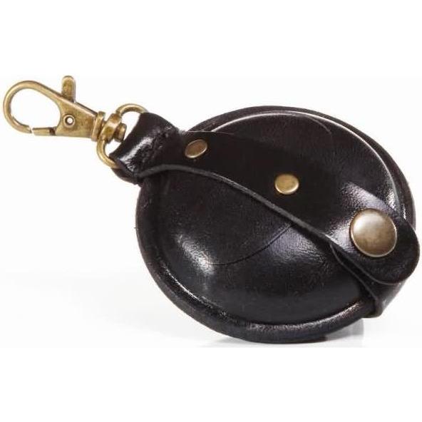 Thumbnail - Mika, Portemonnaie, Schlüsselanhänger / Kleingeldbörse klein Sattelleder 7cm schwarz, Schwarz