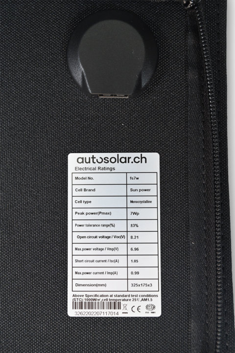 Produktbild Autosolar 7 Watt Solarpanel mit USB-Anschluss (7 W, 0.17 kg)
