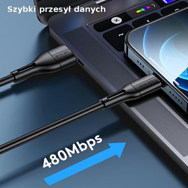 Actual product image Usams Cable U68 lightning 2A Fast Charge 1m zielony/green SJ500USB04 (US-SJ500) (1 m)