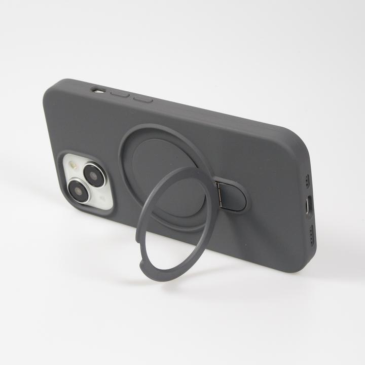 Image du produit PhoneLook Coque Silicone mat MagSafe avec anneau de support (Apple iPhone 15)
