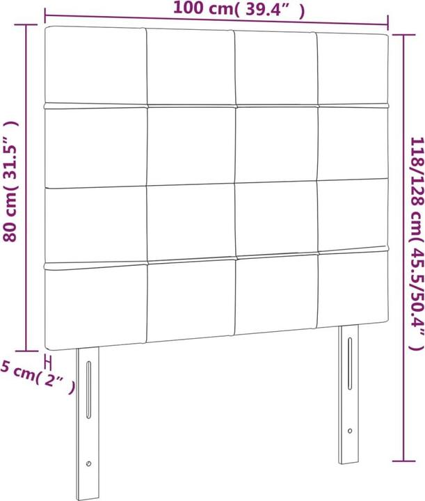 Image du produit vidaXL LED Kopfteil (100 x 5 x 128 cm)