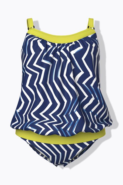Actual product image Ulla Popken Zigzag Print Two Piece Tankini Set (58, 60)