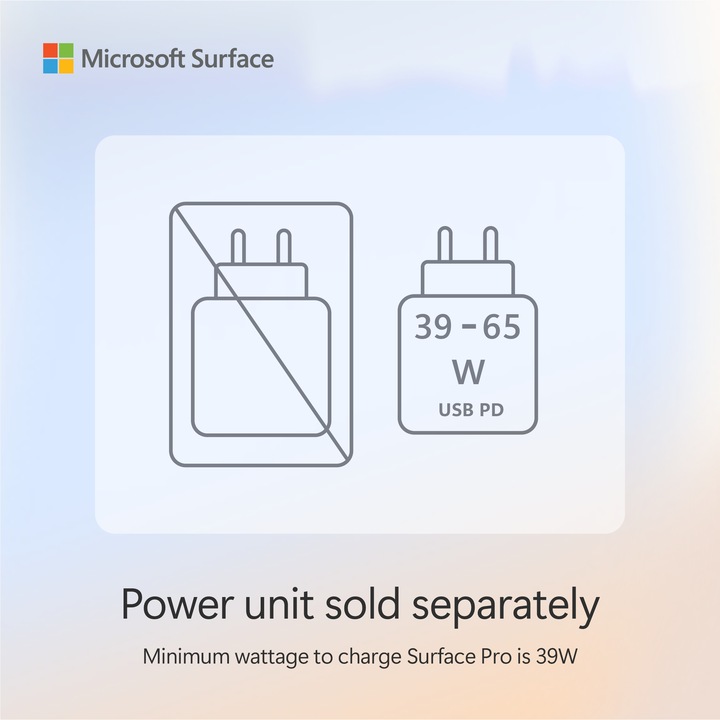 Actual product image Microsoft Surface Pro - Copilot+ PC (power supply sold separately) - 11th Edition (13", Snapdragon X Plus X1P-64-100, 16 GB, 512 GB, Without keyboard layout)