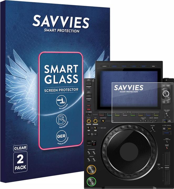 Savvies 2x Smart Glass – Hybrid Glass Protection écran verre 9H pour Pioneer CDJ 3000X