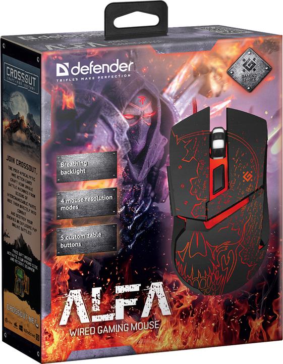 Produktbild Defender Alfa GM-703L Maus rechts USB Typ-A Optisch 3200 DPI (Kabelgebunden)