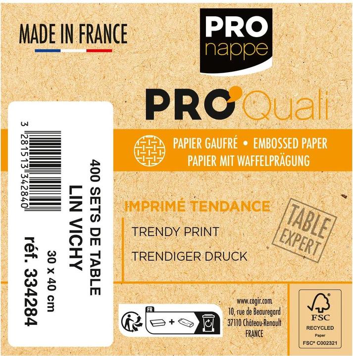 Image du produit PROnappe 400 sets de table en lin vichy multicolore 30,0 x 40,0 cm (4 pcs, 40 x 30 cm)