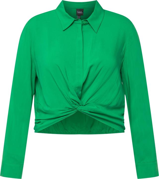 Produktbild Ulla Popken Hemdbluse, Knoten, kurz, Hemdkragen, Langarm (60)