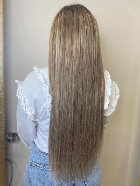 Actual product image She Extensions SHE Bonding-System Hair Extensions Straight - 61 Grau-Silber 55/60cm (61 Grey-silver, 60 cm)
