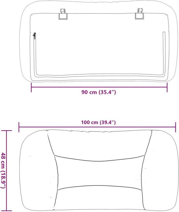 Image du produit vidaXL Kopfteil-Kissen (15 x 100 x 48 cm)