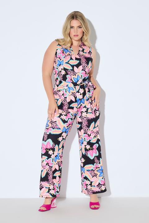 Actual product image Ulla Popken Sleeveless Floral Jumpsuit (44)