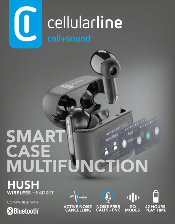 Actual product image Cellularline Bluetooth Earphones HUSH (ANC, 6 h, Wireless)
