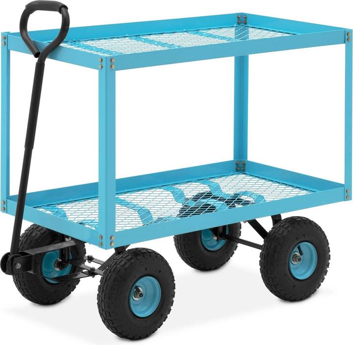 Produktbild Hillvert Gartenwagen Transportwagen Handwagen Gitterwagen Luftreifen 2 Ebenen 150 kg (150 kg, 2)