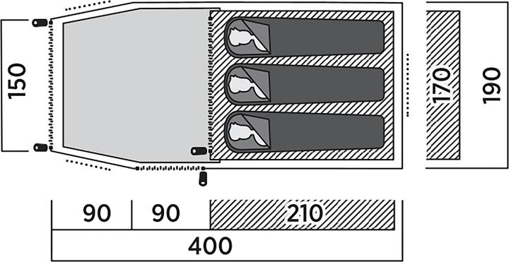 Produktbild Easy Camp Tunnelzelt Hemsedal 3 (olivgr?n, Modell 2025) (Tunnelzelt, 4.60 kg, 3 Personen)