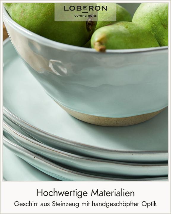 Actual product image Loberon Tableware Set of 30 Biarré turquoise (30 pcs.)