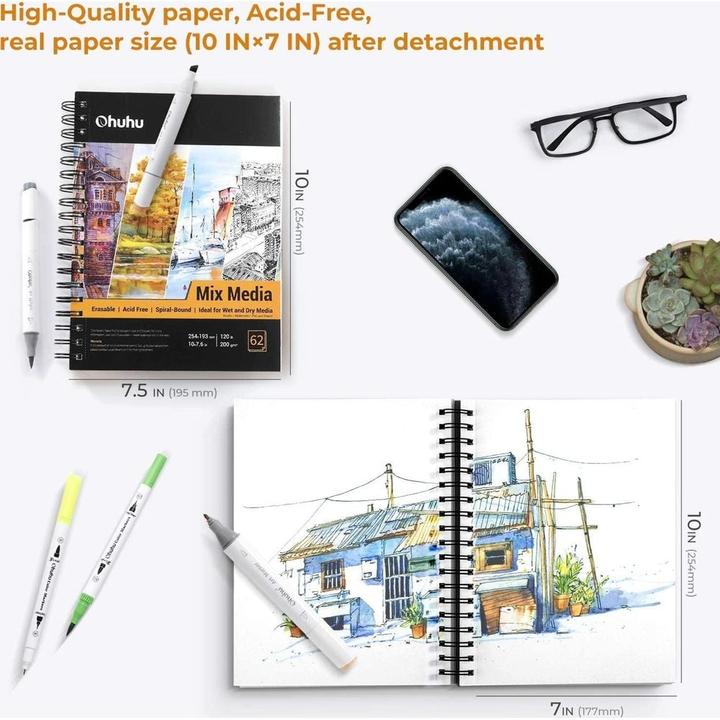 Actual product image Ohuhu Kunst-Skizzebuch (26 x 19.5 cm, Plain, Soft cover)