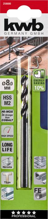 Actual product image kwb HI-NOX HSS Drill 8.0 mm (8 mm)