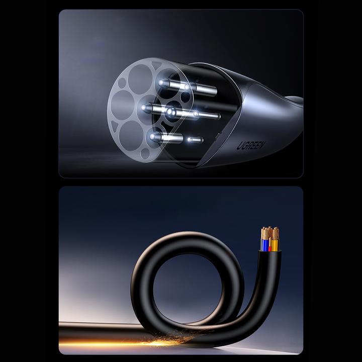 Produktbild Ugreen EV708 Elektroauto-Ladekabel 32A 22kW 5m IP55 - Schwarz (22 kW, 32 A, 5 m)