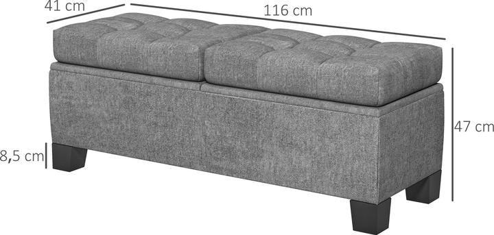 Produktbild Homcom Sitzbank Polyester Grau (41 cm)