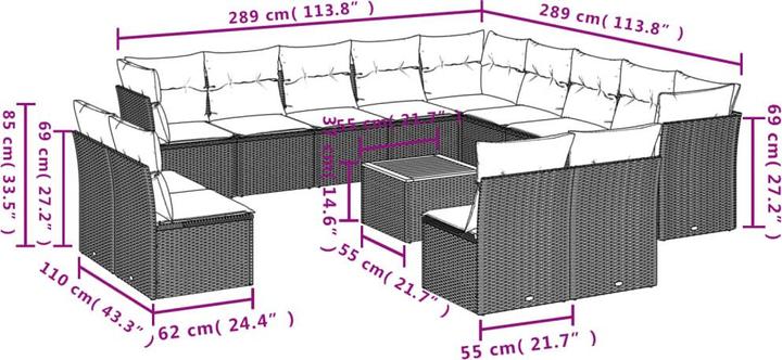 Produktbild vidaXL Garten Sofagarnitur