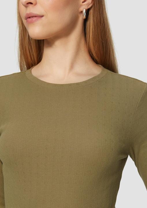 Actual product image S.Oliver T-Shirt Slim Fit Langarmshirt mit Ajourmuster (L)