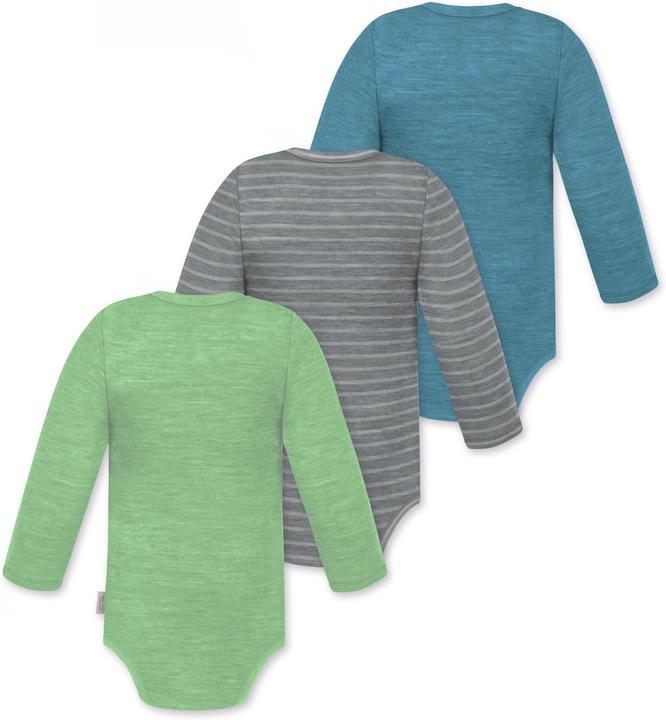 Produktbild Normani 3er Pack Baby Merino Langarmbody „Tuai" - 9403 (92)