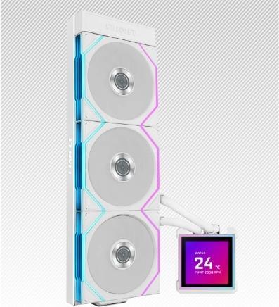 Actual product image Lian-Li HydroShift II LCD-S 360TL AiO-Wasserkühlung, RGB, LCD-Display - 360mm, weiss