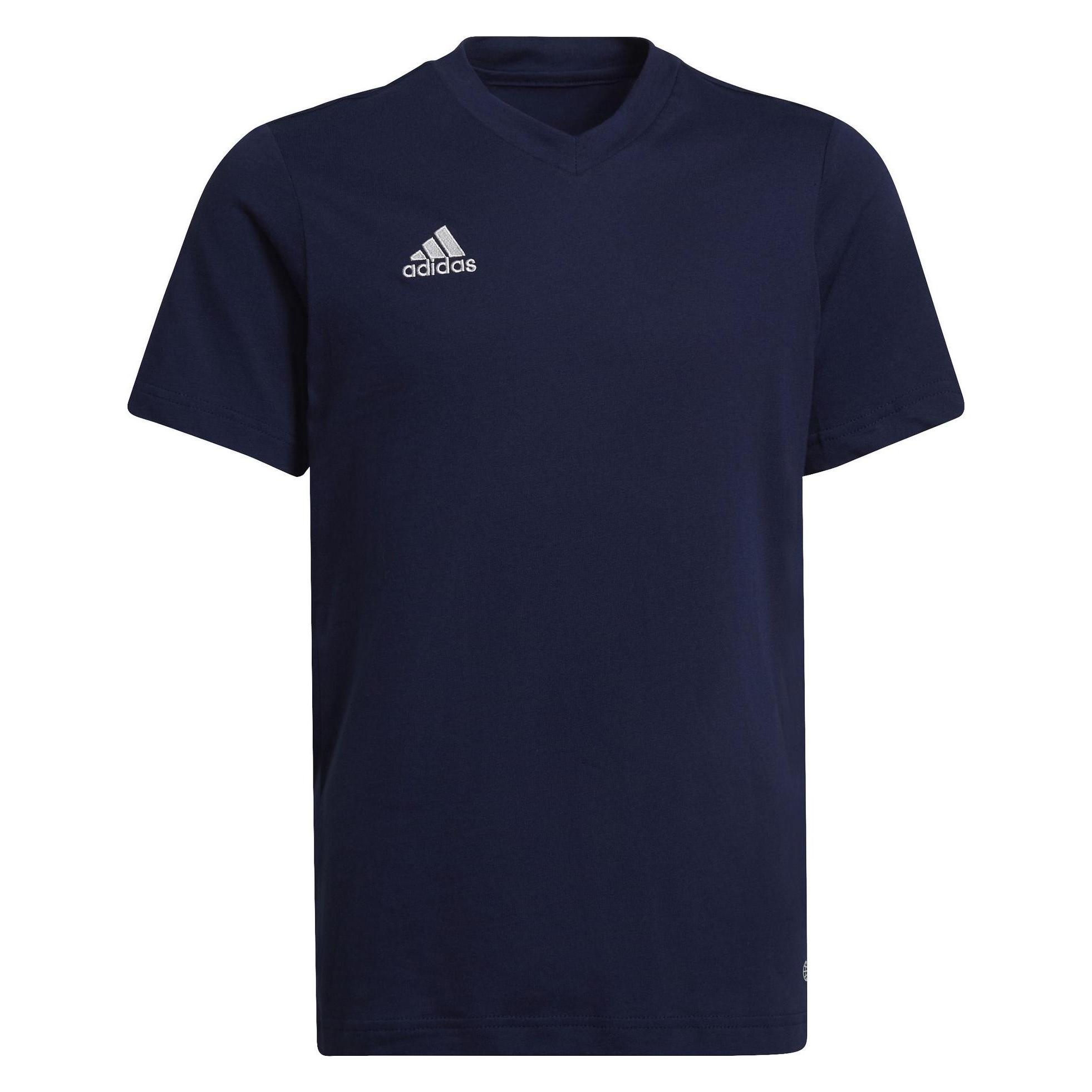 Adidas, Jungen, Sportshirt, Entrada 22 T-Shirt Kinder (128), Blau, Schwarz, 128