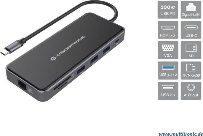 Image du produit Conceptronic DONN15G (USB-C, 1 portion)