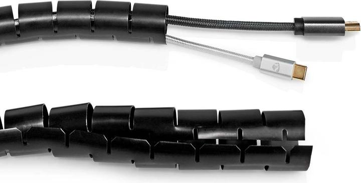 Produktbild Nedis Kabelmanagement | Spiralhülse | 2.00 m | 1 Stück | max. Kabeldicke: 28 mm | PE | Schwarz (Kabelschlauch, 200 cm)