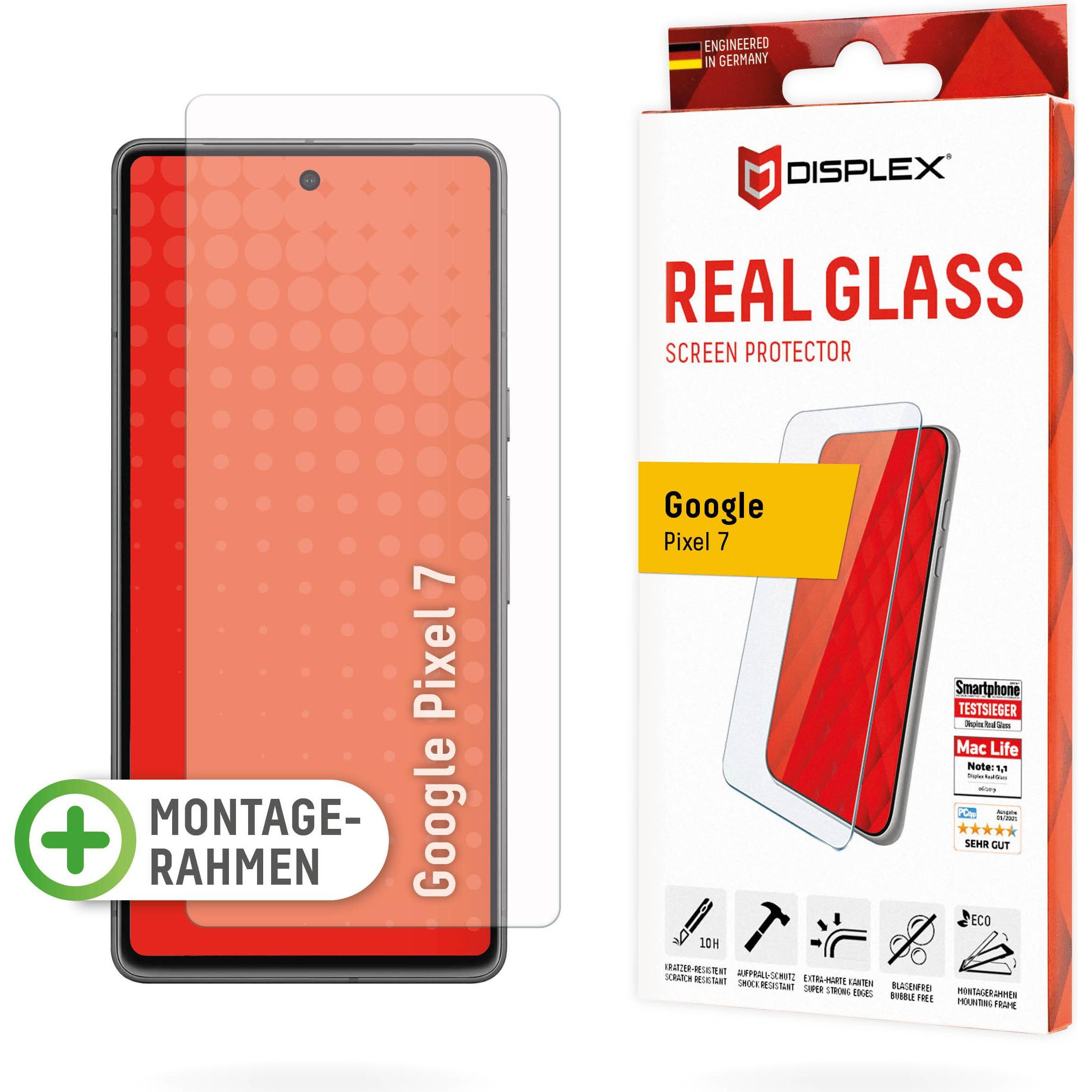 Displex Real Glass, 2D Panzerglas (1 Stück, Google Pixel 7), Smartphone Schutzfolie, Transparent