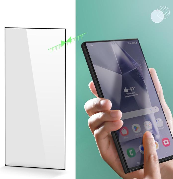 Immagine prodotto Avizar Pellicola di protezione del display in vetro di durezza 9H (1 pz., Samsung Galaxy S24 Ultra)