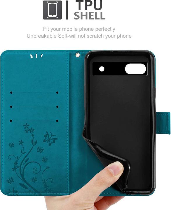 Produktbild Cadorabo Hülle für Google PIXEL 6A mit Blumen Muster (Google Pixel 6a)