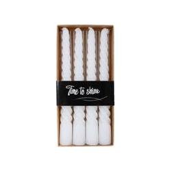 Candela, Tischkerze Twist Weiss 4 Stunden 4 Stück 2,2X19 Cm (4 pz.)