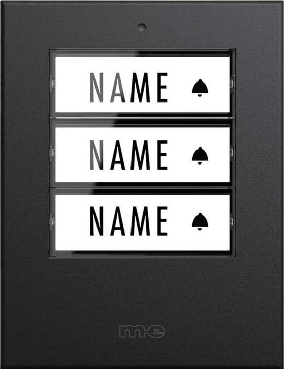 Actual product image M-E Stainless steel bell push with automatic lighting for 3-family house