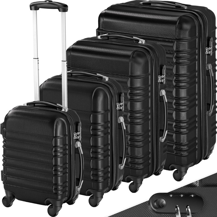 Actual product image tectake Hard case set (106 l, Hand luggage (up to 50 litres), M (50 - 90l), L (90 - 115l), XL (from 140l))